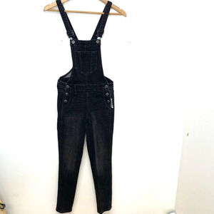 Old Navy Bib Overalls Woman 2P  Black Fading  Pockets Mid Rise Y2K Western Retro